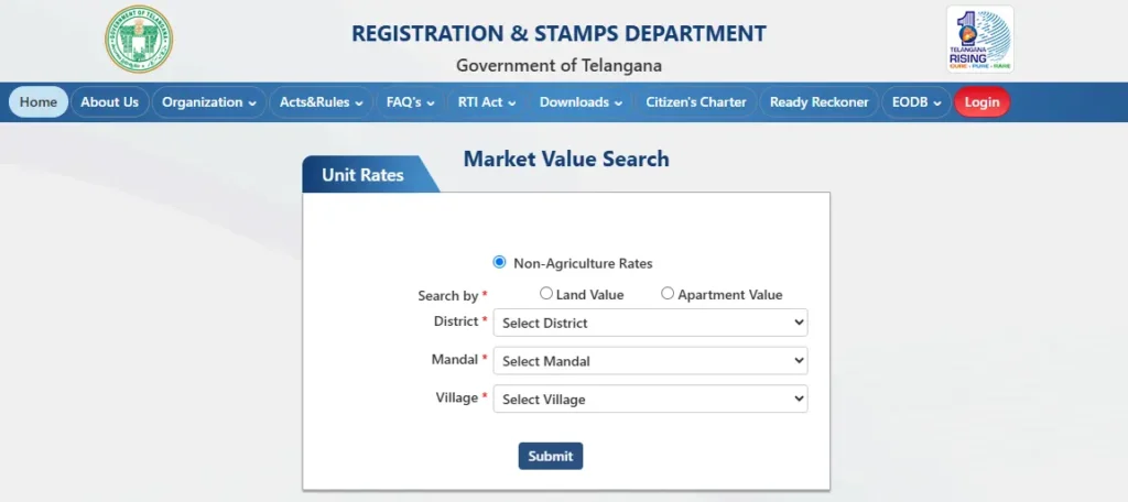 igrs telangana market value